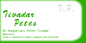 tivadar petes business card